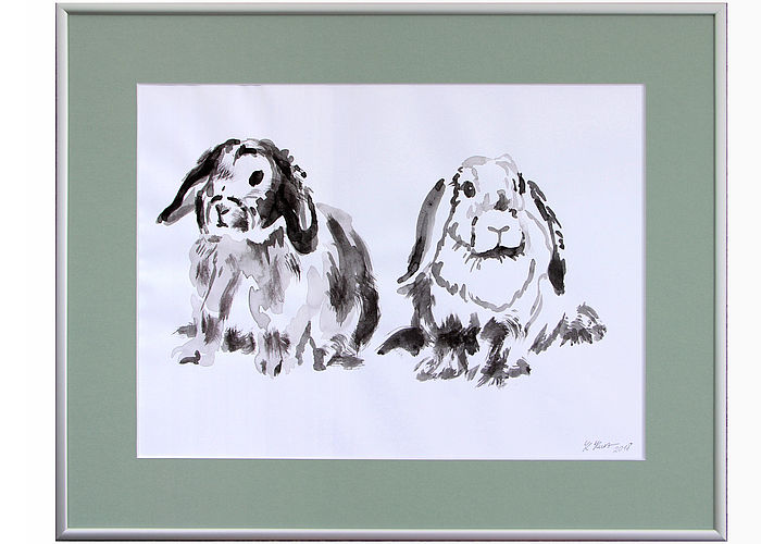 Hasen<br>Rahmen: ca. 40 x 50 cm