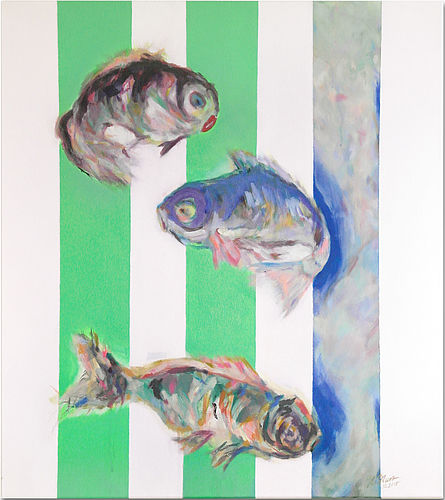Fische grün mit Rahmen<br>ca. 75 x 85 mm