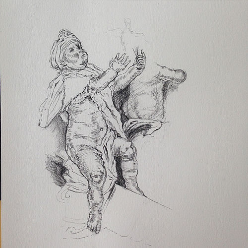 Barock Putte<br>ca. 30 x 30 cm