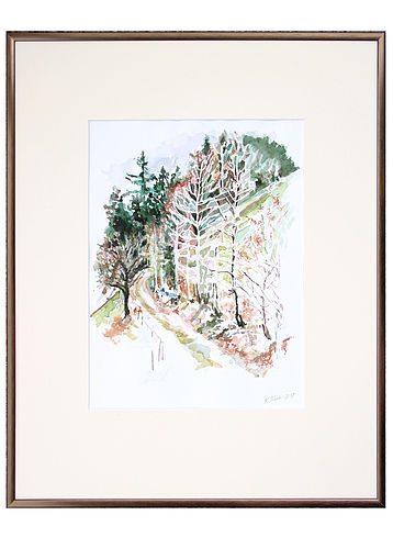 Herbstwald Siegelau<br>Bild: ca. 21 x 30  cm   Rahmen: ca. 40 x 50 cm